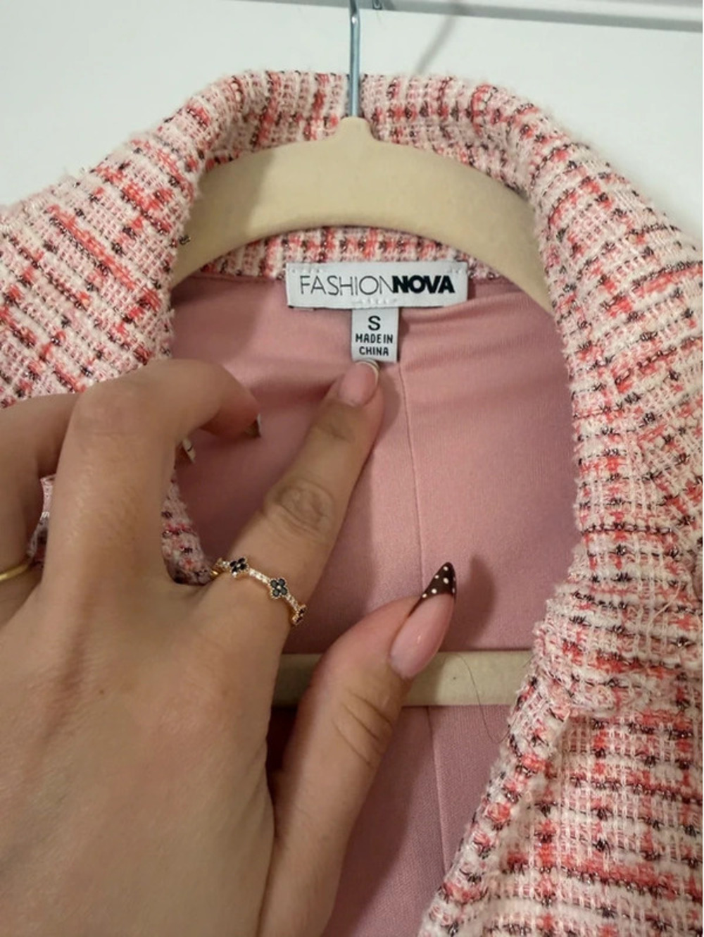 Fashion Nova pink tweed romper - Picture 3 of 3